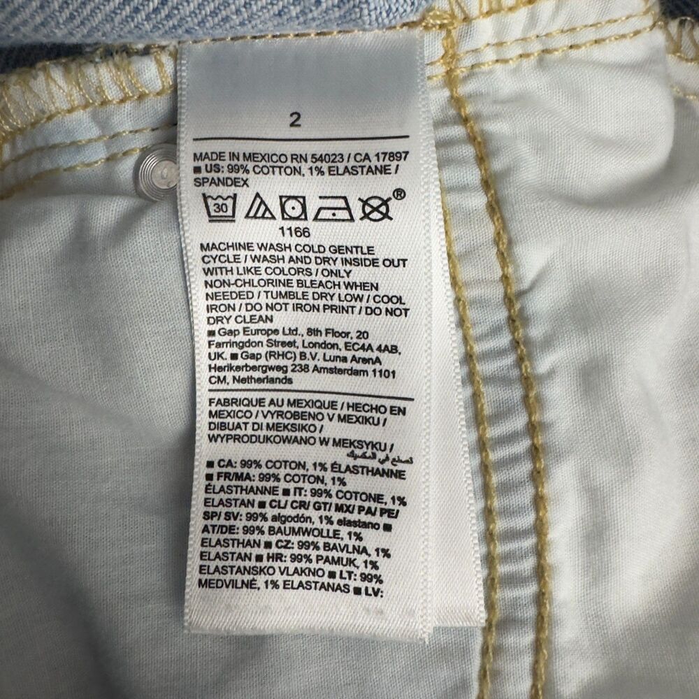 Old Navy OG Straight Jeans Blue High Rise Slit Ankle Women's Size 2 - Picture 5 of 8